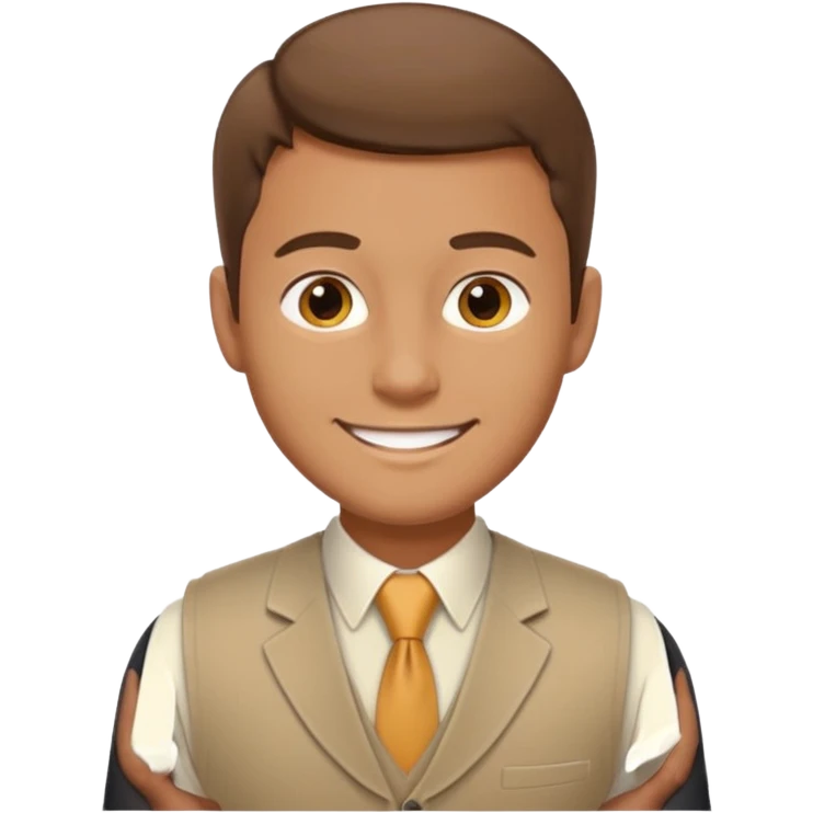 business man, beige vest emoji
