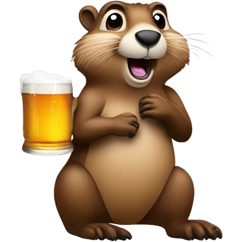 groundhog drinking beer emoji