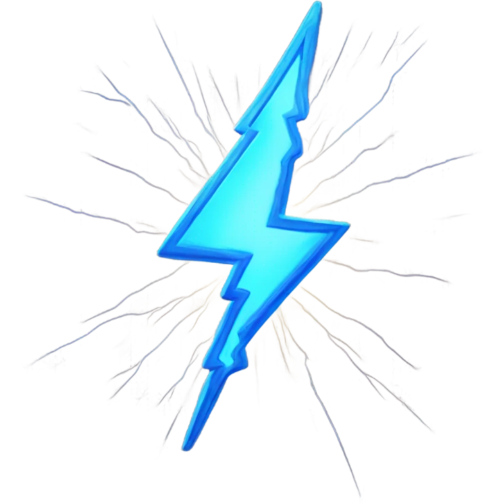 A burst of bright blue lightning, shooting outward from the character’s body, with sparks crackling and arcing through the air in various directions. emoji