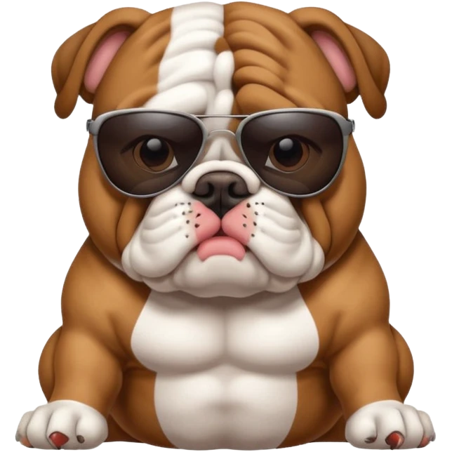 Bulldog with sunglasses emoji