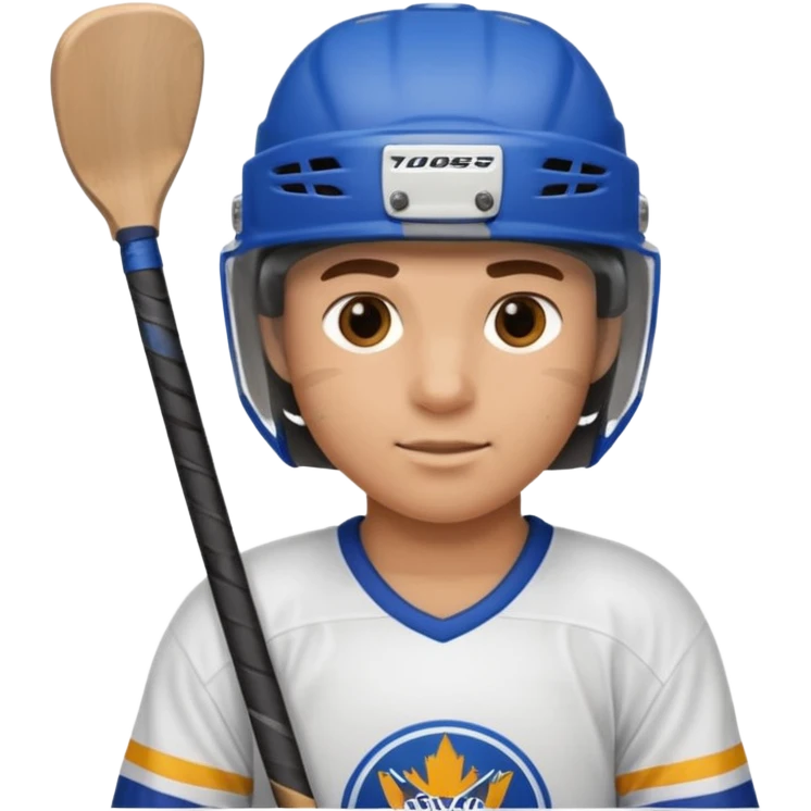 Hockey player with stick emoji