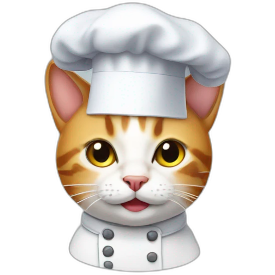 Cat wearing a chef hat emoji