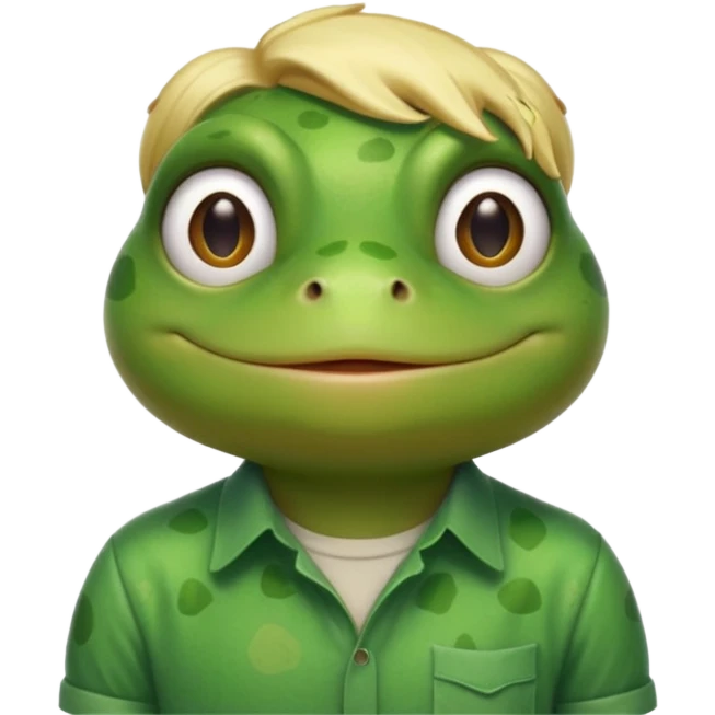 blonde frog with shirt  emoji