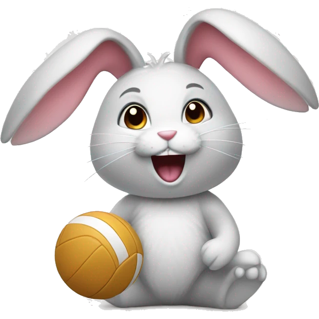 Bunny with volleyball emoji