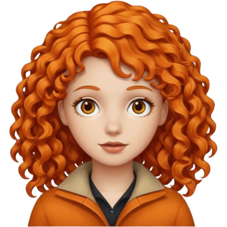 A white girl with orange curly hair emoji