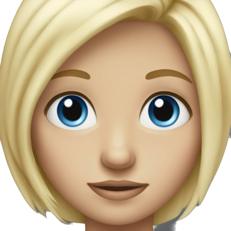 blonde girl with blue eyes looking emoji