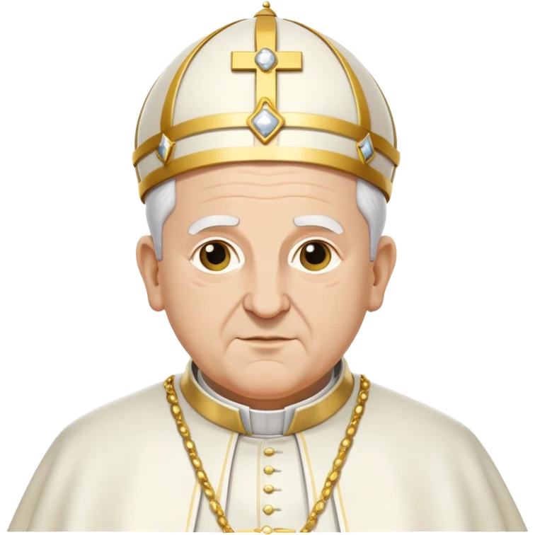 Leo Gorskey depicted as the pope, with white and gold vestments emoji