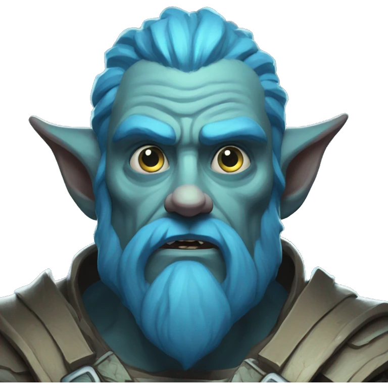 surprised stunned, firbolg spectral giant blue emoji