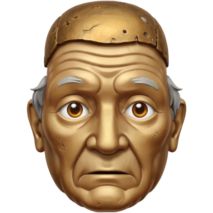 bronze aged man head statue emoji