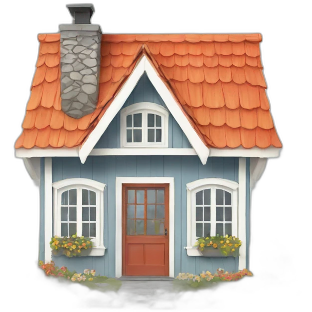 pretty summer house in nordic style emoji