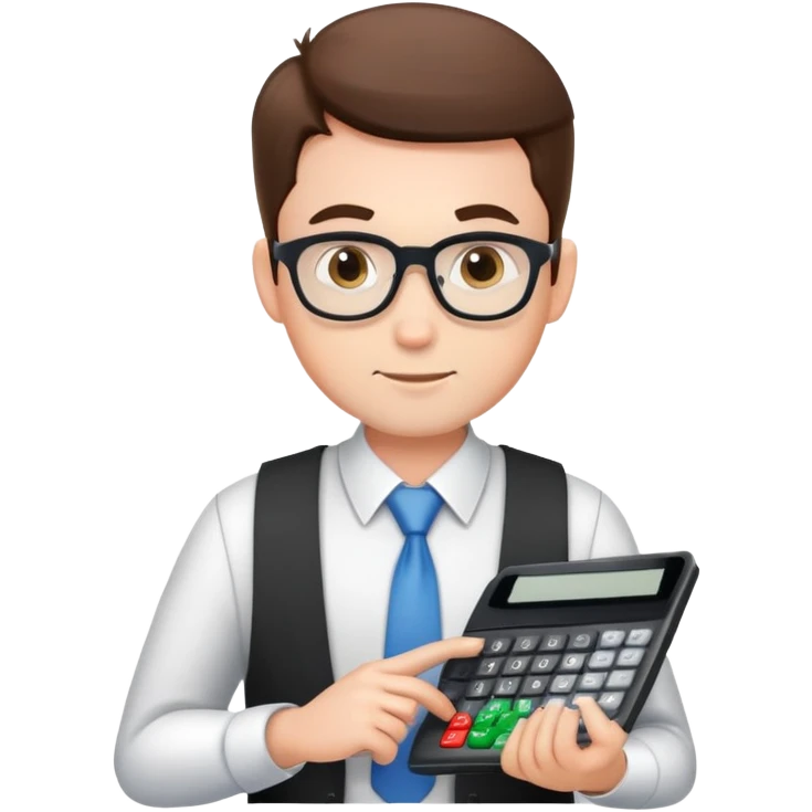 male accountant with calculator and spreadsheet emoji