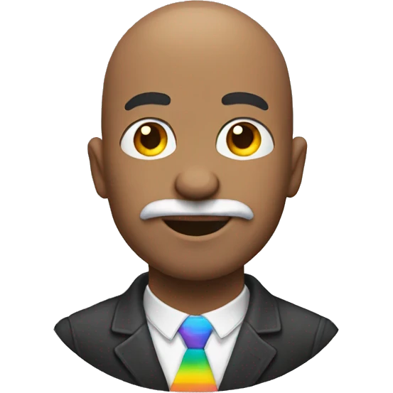 Bald guy with rainbow beard emoji