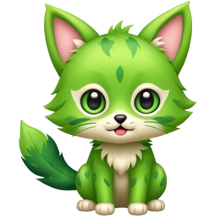 Kawaii cute cool feral Sprigatito (full body) emoji