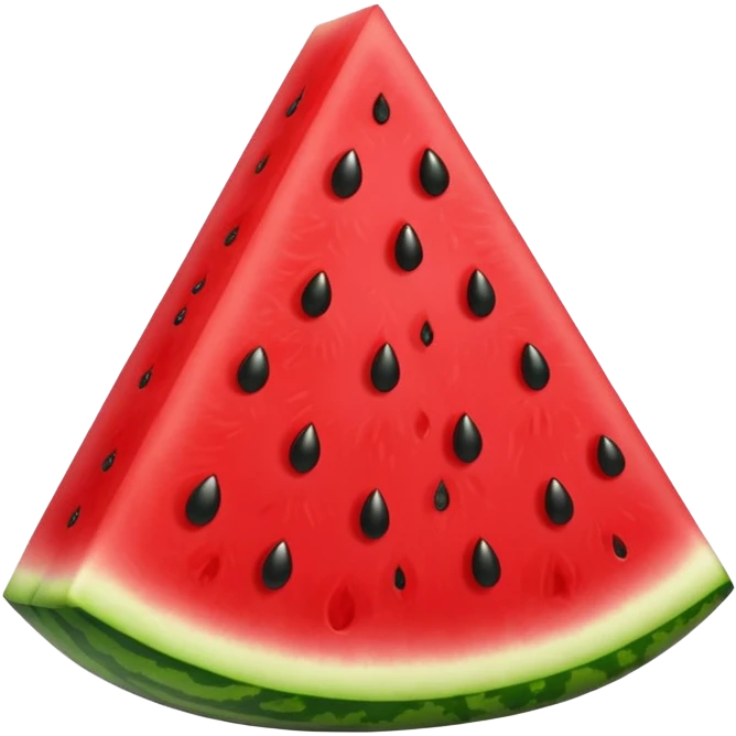 Cartoon Watermelon triangle one slice small seet emoji