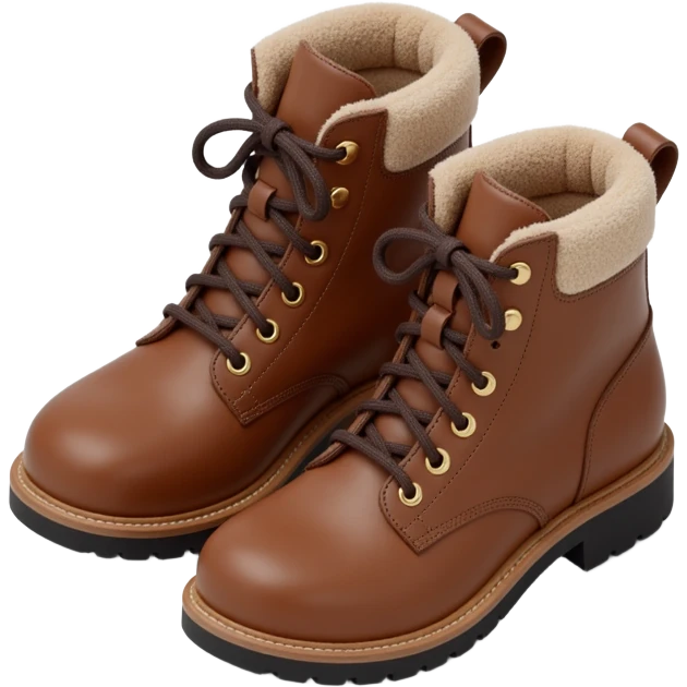 brown ladies' hiking boots emoji