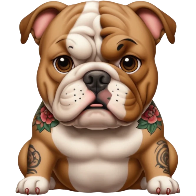bulldog with tattoos emoji