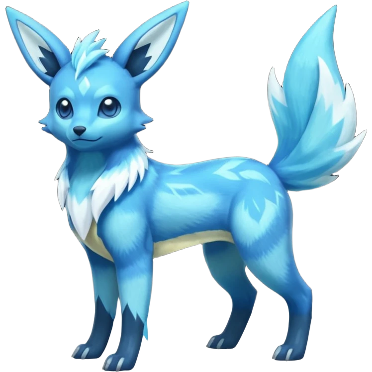 Manectric-Electrike-Aurorus-Glaceon-Umbreon-Draco-Fakémon-hybrid-creature (full body), 4 legs emoji