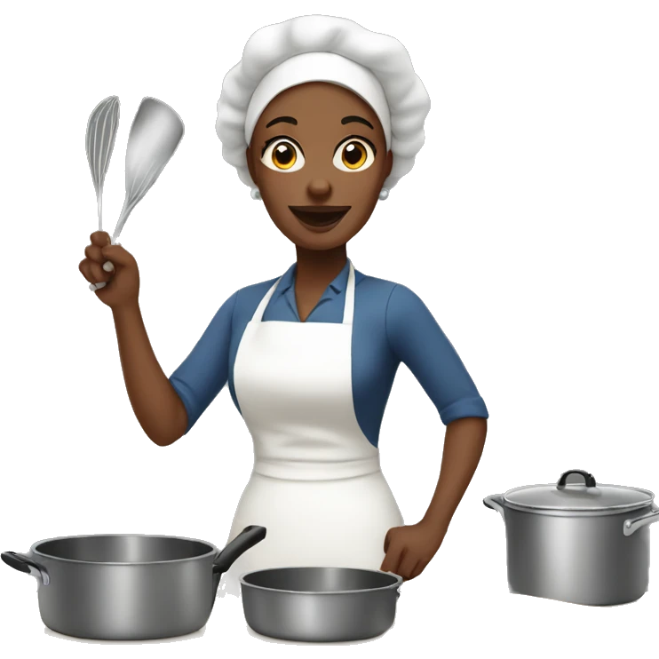 White Housewife cooking emoji