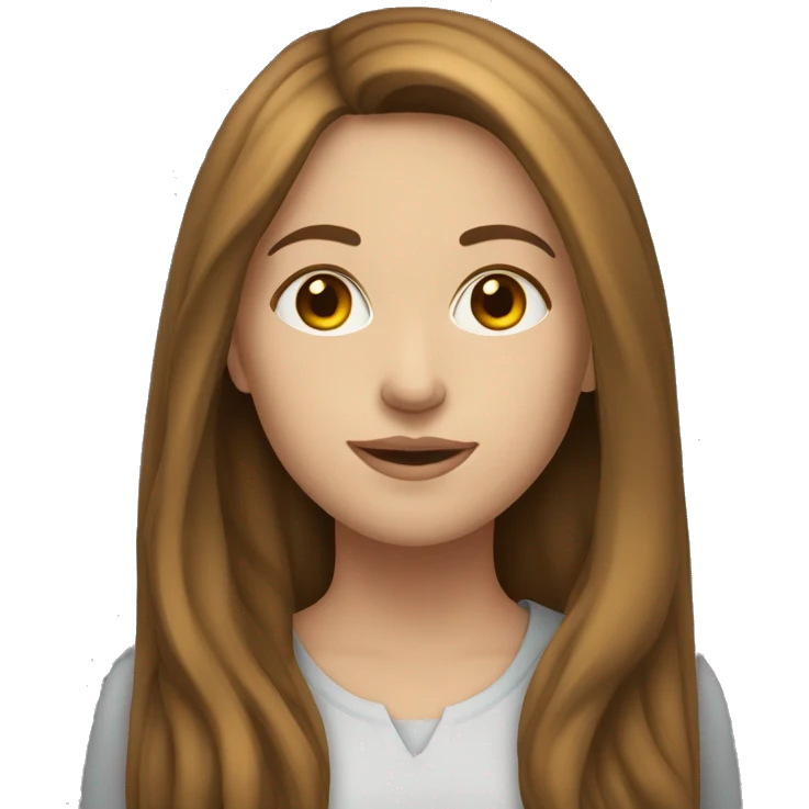 White-woman-with-long-brown-hair-young emoji