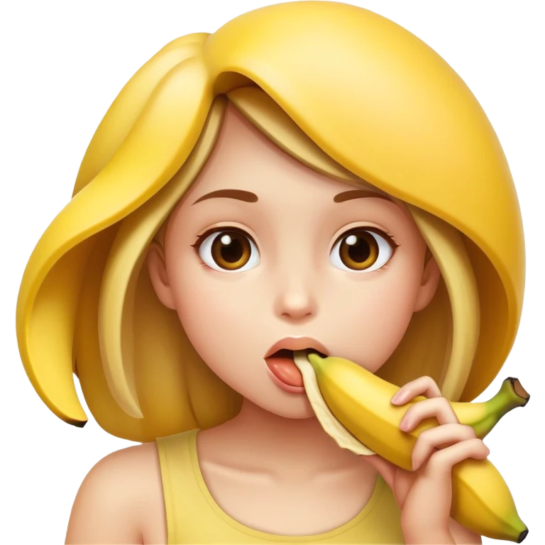 Sexy girl sucks banana emoji