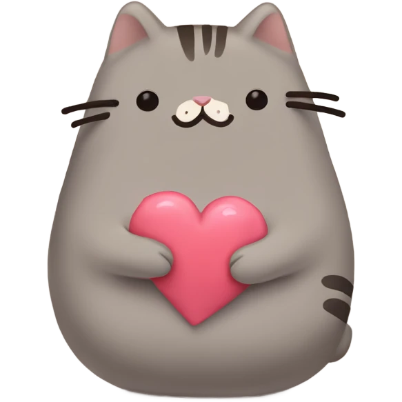 pusheen with heart emoji