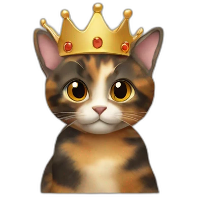 Cat tortoiseshell crown emoji