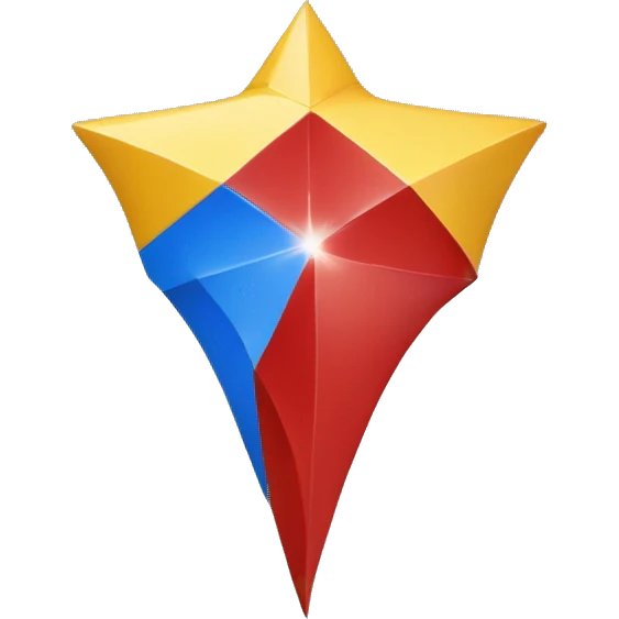 Retangulo vermelho com listra diagonal à esquerda branca com uma estrela azul ao centro dessa diagonal emoji