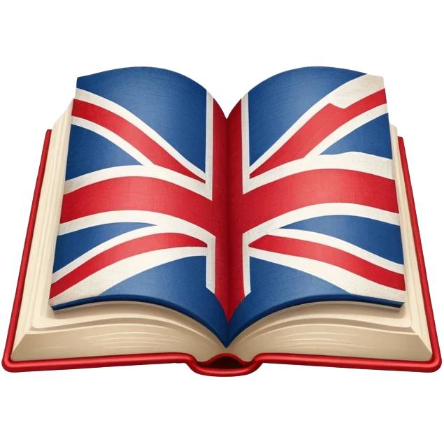 An open book with English flag pattern on it emoji