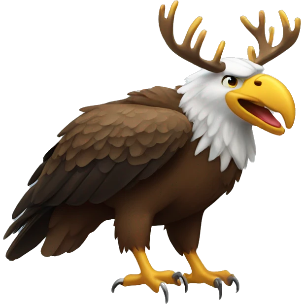Eagle with moose antlers  emoji