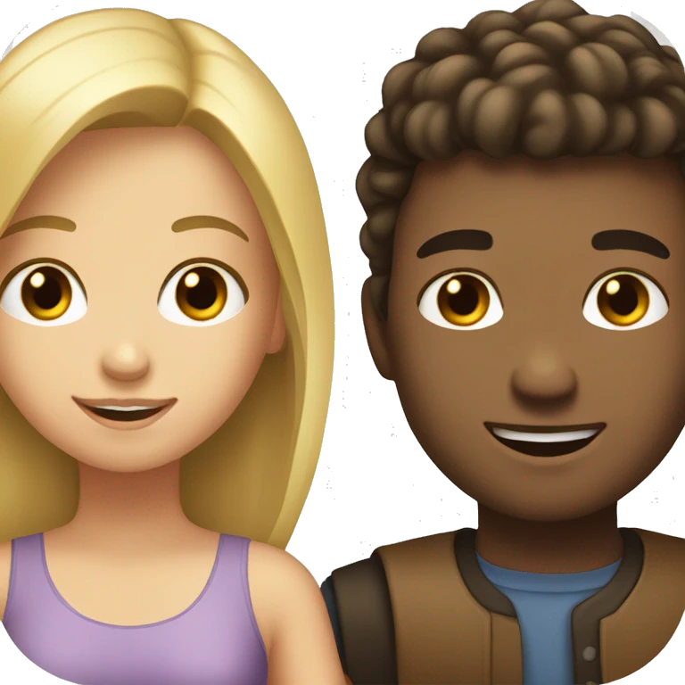 Brunette girl and blond guy  emoji