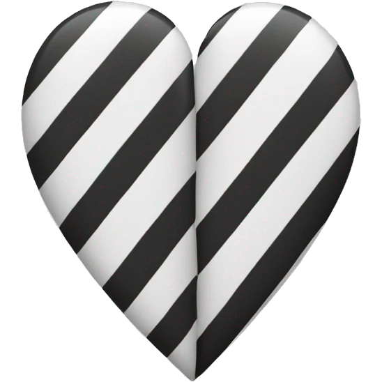 White heart with two vertical black stripes emoji