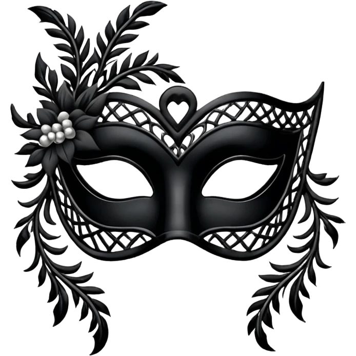 Un masque de balle masqué en dentelle noir emoji