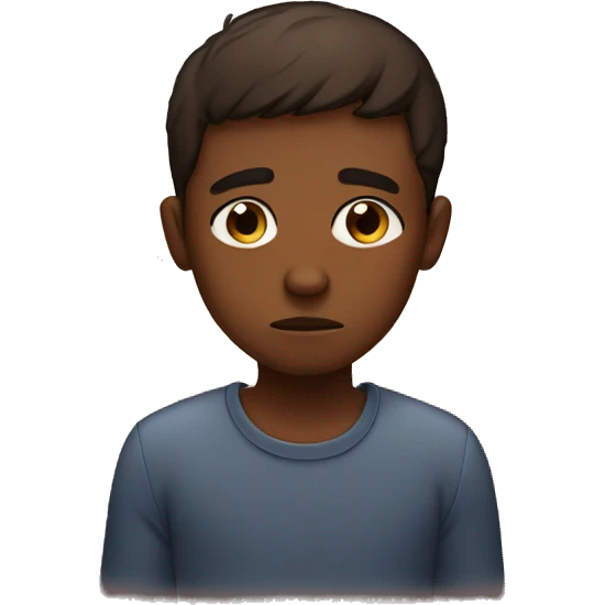 Sad brown skin boy emoji