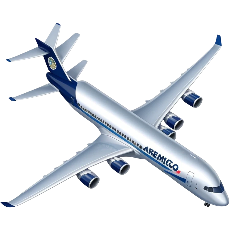 Aeromexico airplane with blue and silver colors emoji