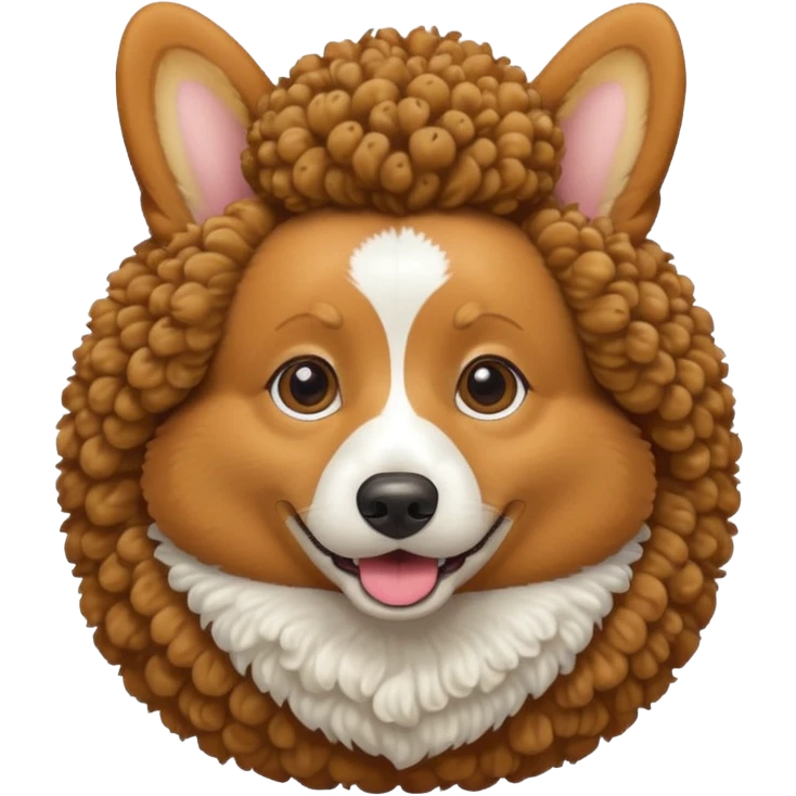 A corgi with a curly afro  emoji