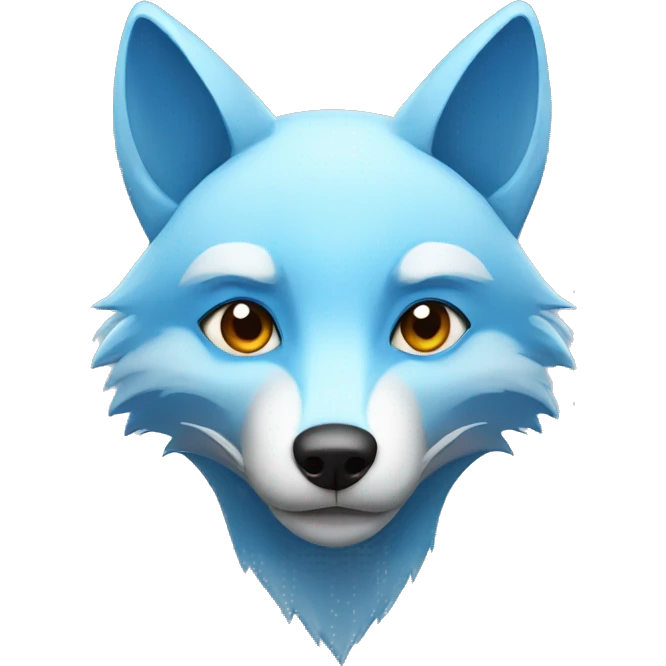 blue fox with serious face  emoji