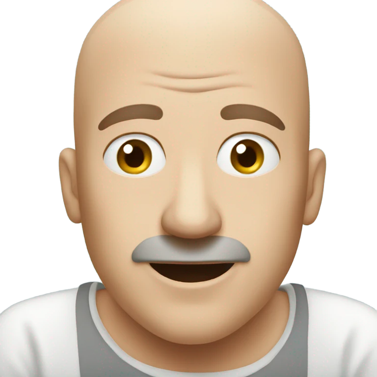 Bald man in toilet emoji