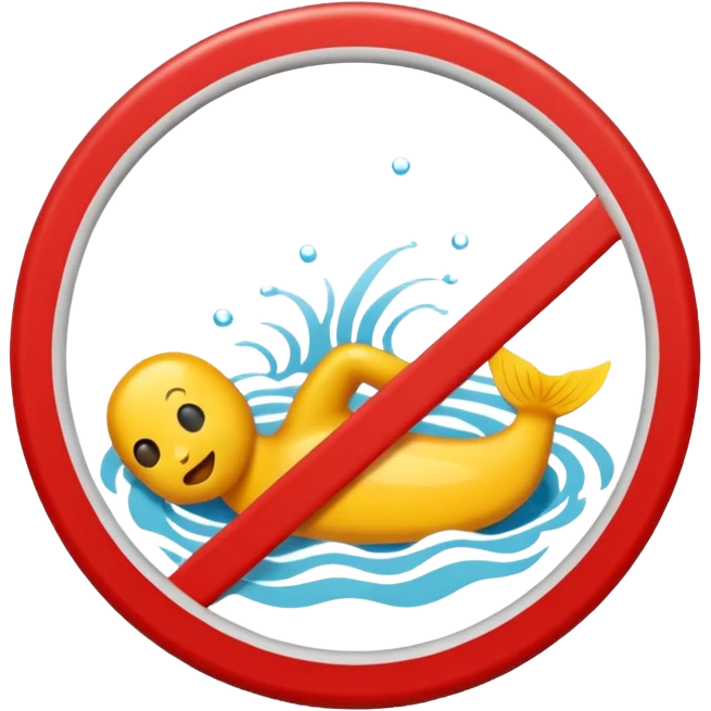 traffic sign style emoji, no swimming allowed emoji