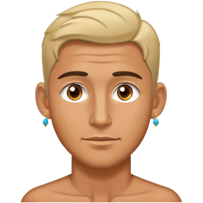 male with earrings and low cut hair emoji