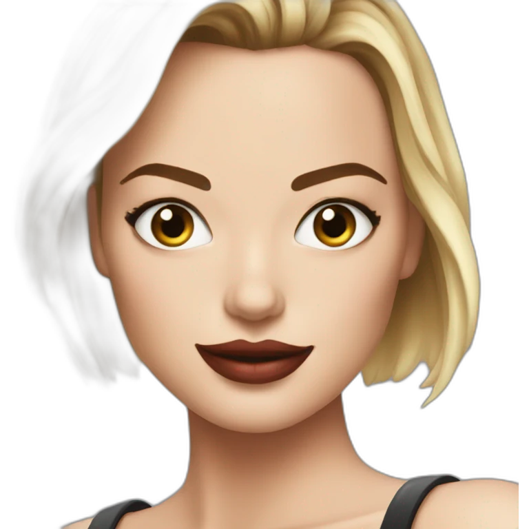 Margot Robbie with colored hair emoji