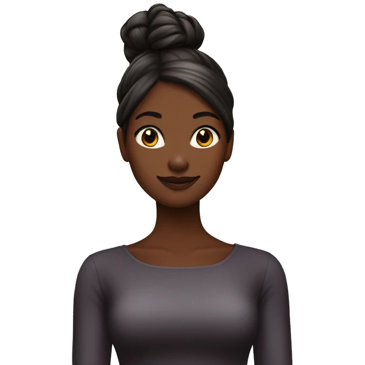 Femme noir avec chignon boit un chocolat emoji