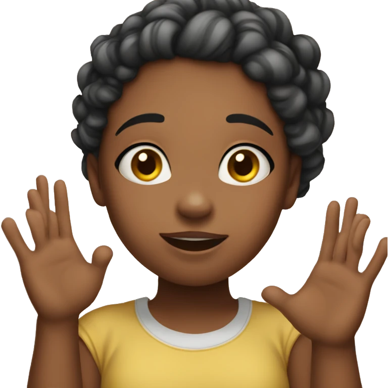 Cute girl hands up idk  emoji