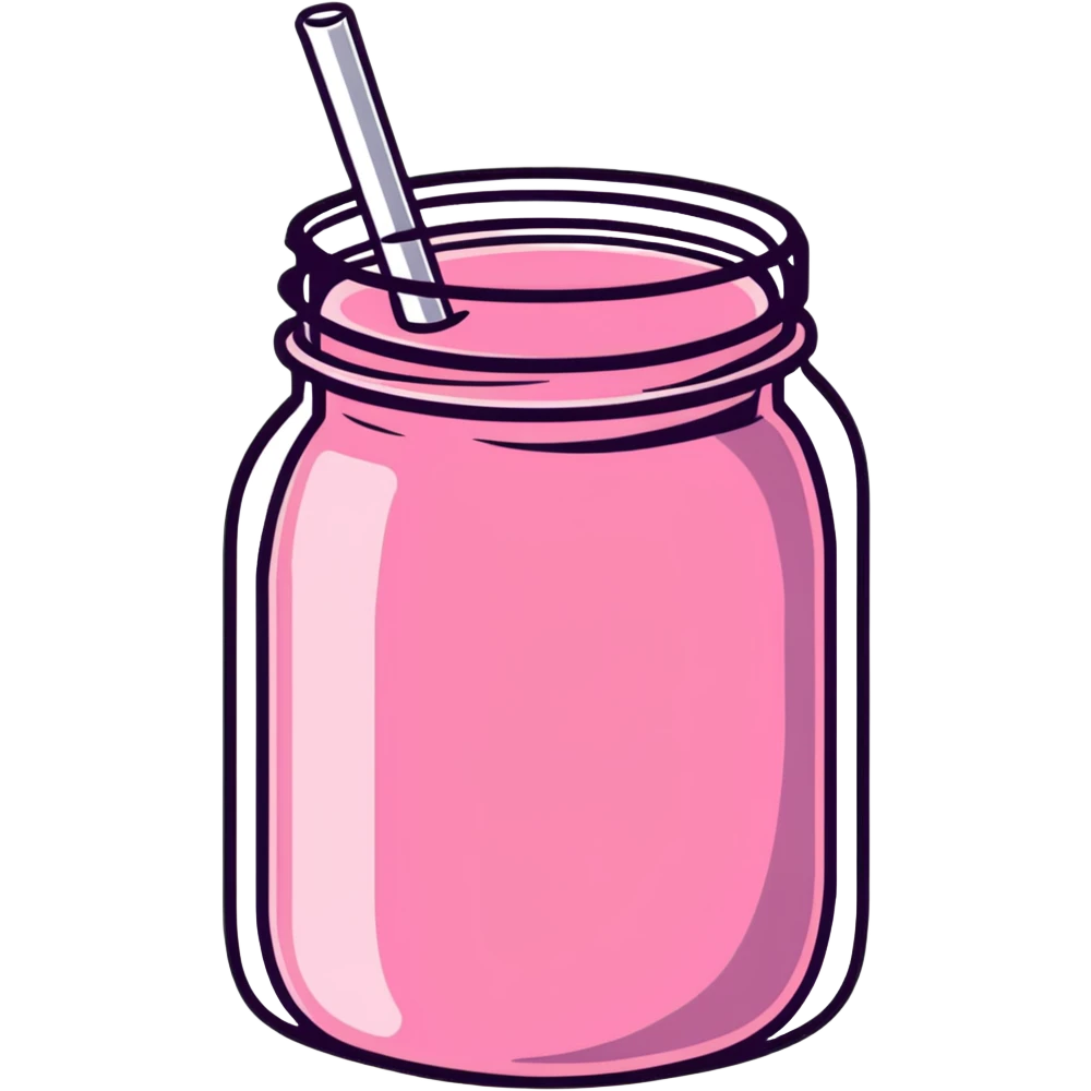 pink smoothie in a jar emoji
