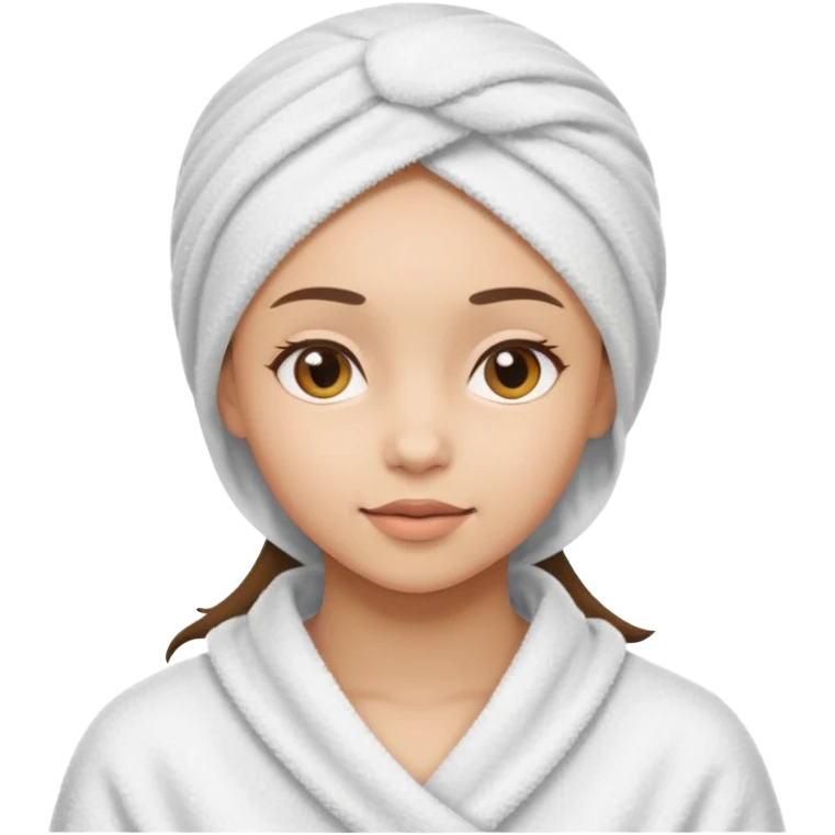 Face care girl and head covered with towel emoji