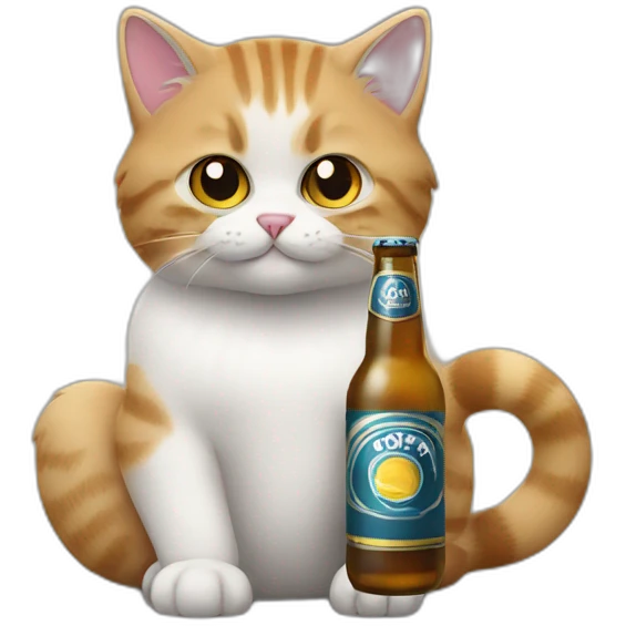 A british cat holding beer cap emoji