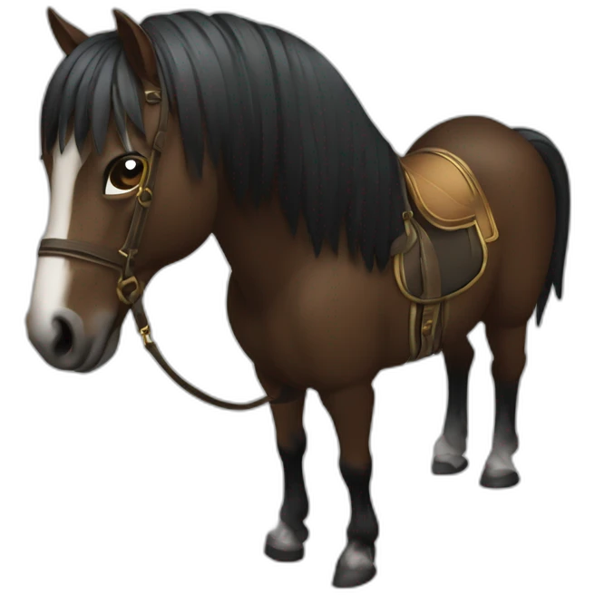 Cheval doré longue crinière noire emoji