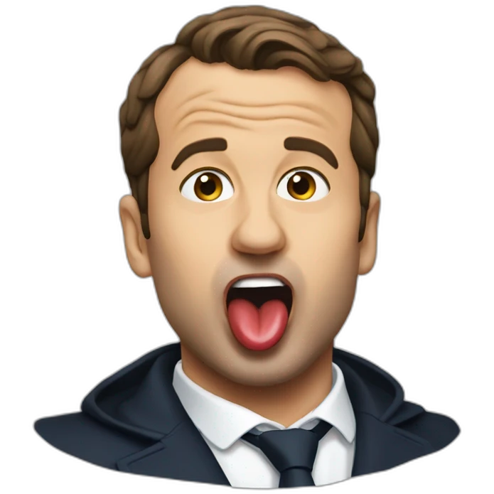 Macron tongue  emoji