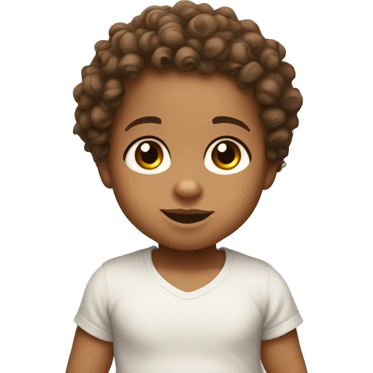 light skin baby with curly hair and brown eyes  emoji