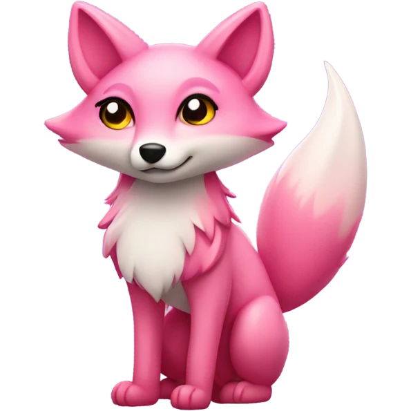 Rose pink fox with sparkles standing  emoji