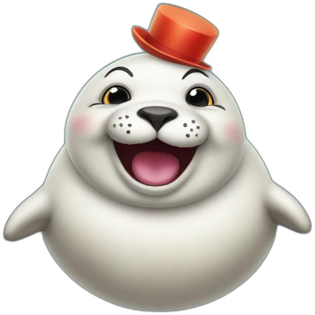fat happy seal clown emoji
